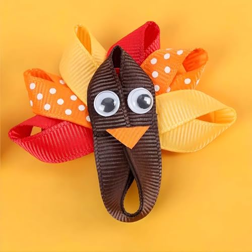 Pvoiue Turkey 2pcs Fall Hair Clips for Girls - Thanksgiving Hair Accessories