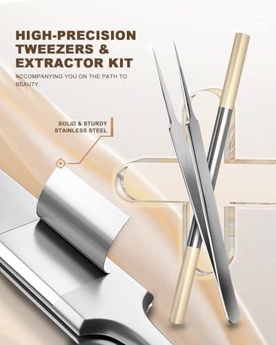 SGNEKOO Titanium Gold Facial Milia Removal Tool & Whitehead Extractor Kit
