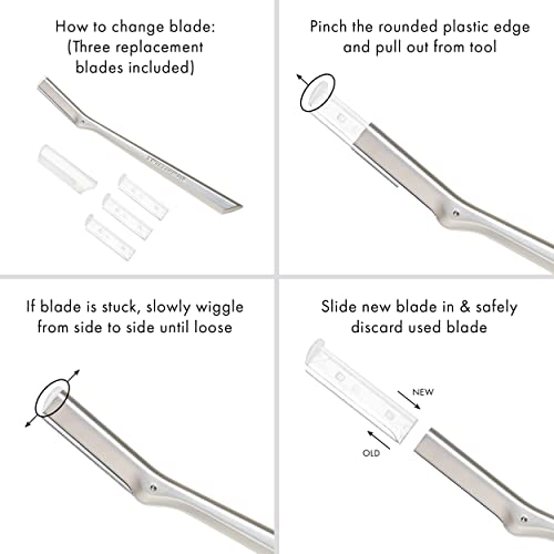 Tweezerman Facial Razor Replacement Blades - 4 Count