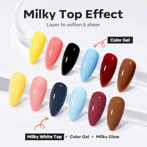 Modelones Milky White Builder Top Coat Gel Polish 15ML
