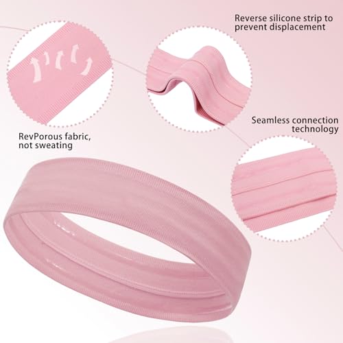 Oneye Non-Slip Workout Headbands for Women & Men - 5 Pack Sports Hair Bands