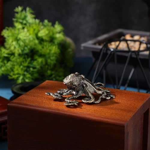 Mini Gold Octopus Sculpture - Decorative Metal Figurine for Home Decor