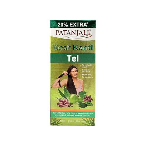 Patanjali Kesh Kanti Natural Herbal Hair Oil - 120ml (Pack of 2)