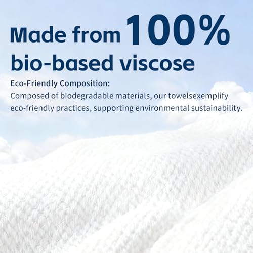 Chlitina Towels XL, 100% Biobased Face Towel, Disposable Face Towelette, Thick Face Towel for Sensitive Skin, Makeup Remover Dry Wipes, Ultra Soft, Gentle Facial Cleansing Cloths1 Pack, 50 Ct
