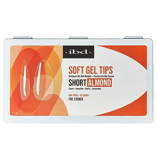 IBD Short Almond Soft Gel Nail Tips - 504 Pre-Etched Nails