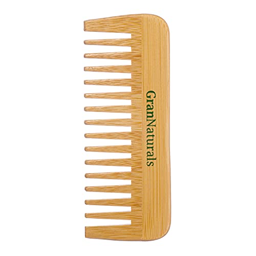 GranNaturals Wide Tooth Wooden Comb for Gentle Detangling