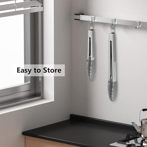 Silicone Kitchen Tongs Set - 9" & 12" Heat Resistant, Non-Stick Safe