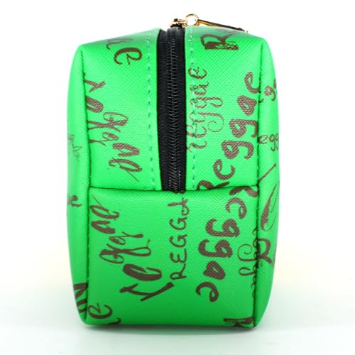 Reggae Style Makeup Bag for Women Travel Toiletry Organizer Waterproof PU Leather