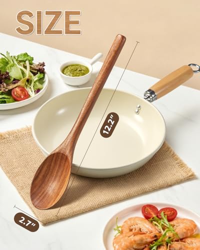 MORGLES 12-Inch Acacia Wooden Cooking Spoons - 2-Pack