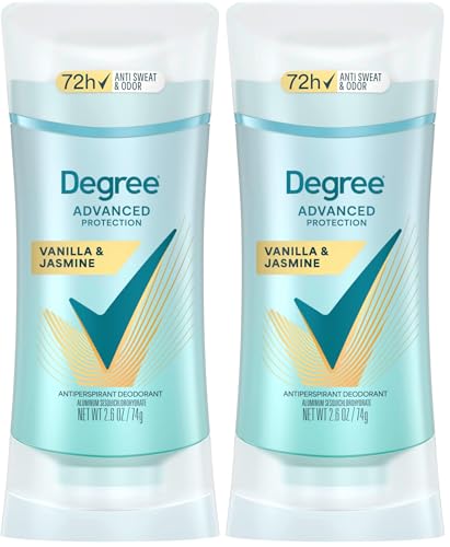 Degree Advanced Protection Antiperspirant Deodorant, Vanilla & Jasmine, 2.6 oz (Pack of 2)