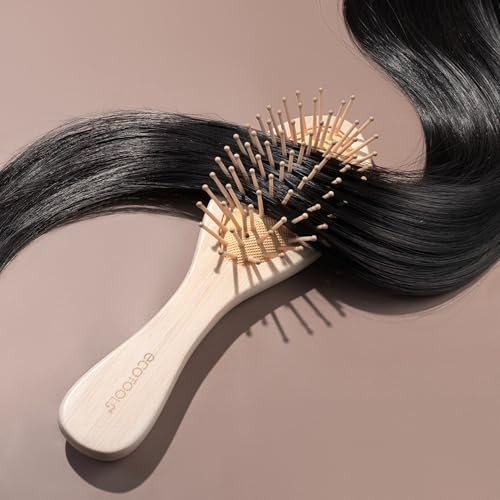 EcoTools Mini Detangler Hairbrush - Travel Size, Flexible Bristles