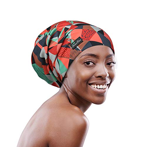 FocusCare Adjustable Satin Lined Sleep Cap for Curly Hair & Dreadlocks