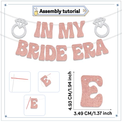 In My Bride Era Banner - Rose Gold Glitter Engagement Party Decor