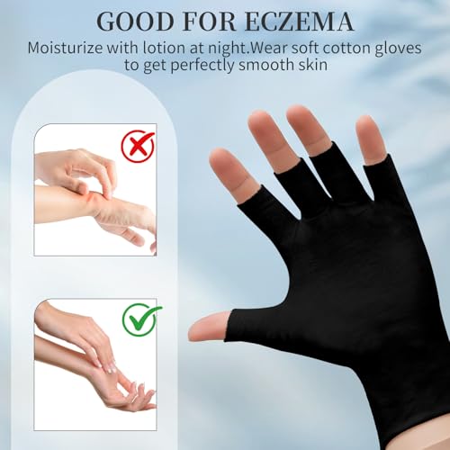 Fingerless Cotton Gloves for Moisturizing & Skincare | Touchscreen-Friendly