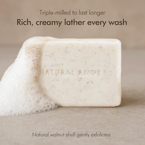 Lavender Tea Tree Soap Bar - Natural Exfoliating Body Soap 7oz - Vegan, Long-Lasting Triple Milled for Men & Women