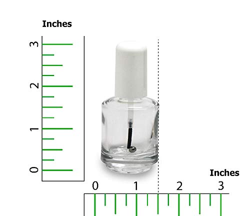 Karlash Empty Clear Nail Polish Bottles with Brush & Mixing Ball, 0.5 Oz, 2-Pack