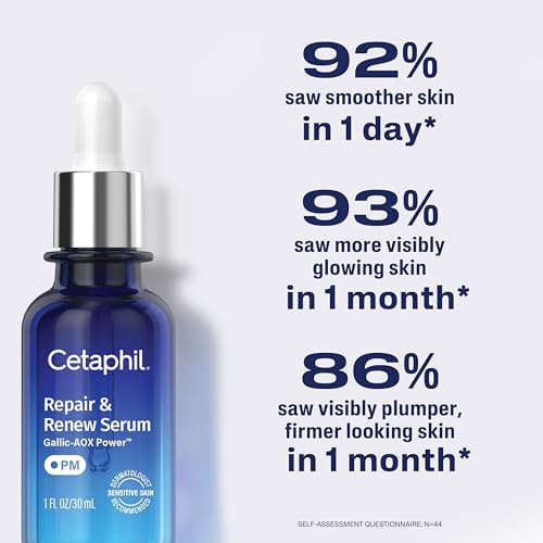 Cetaphil Repair & Renew Night Face Serum 1oz - Sensitive Skin, Vitamin E, Hydrating