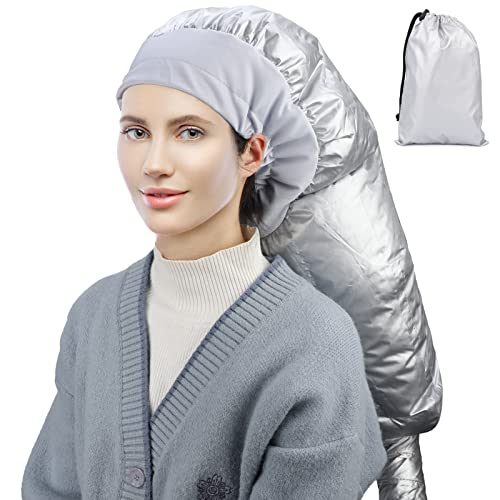 Segbeauty Bonnet Hooded Hair Dryer Attachment - Extra Large Silver Heat Cap