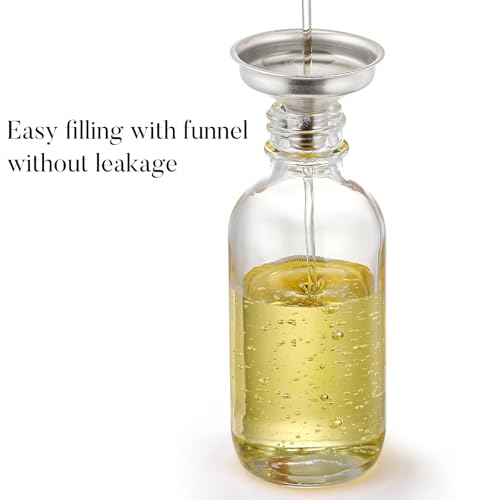 12 Pack 2 oz Glass Eye Dropper Bottles with Funnels and Labels