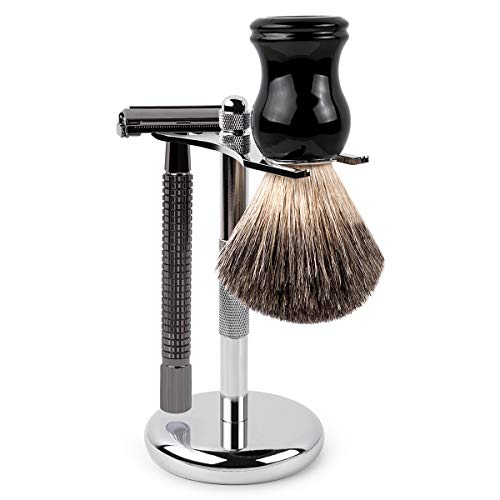QSHAVE Deluxe Silver Chrome Razor & Brush Stand Holder - Anti-Slip, Fits Most Tools