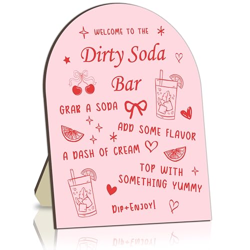 Dirty Soda Bar Wooden Sign for Bridal Showers & Parties - 8x10