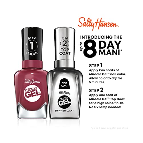 Sally Hansen Miracle Gel Nail Polish Duo - Mauve-olous & Shiny Top Coat