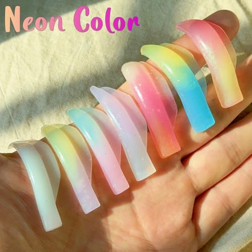 Neon Gradient Eyelash Perm Pads - 16 Silicone Lash Lift Rods