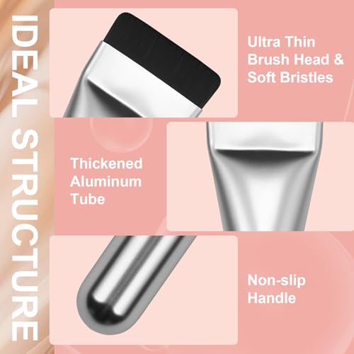 Beautyfactor Flat Foundation Brush with Sponge - Flawless Makeup Tool
