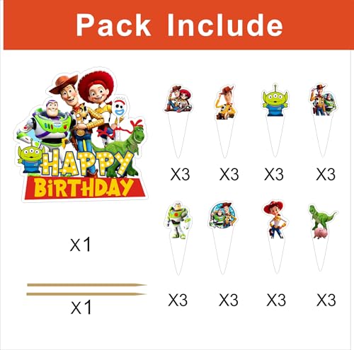 25Pcs Cartoon Wizard Theme Cupcake Toppers for Birthday Parties