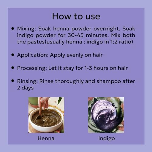 100% Natural Indigo Powder for Hair Color - 300g (Vegan, Chemical-Free)