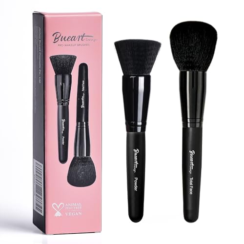 Bueart Design M8 2-Piece Face Makeup Brush Set - Soft Powder & Blending Brushes