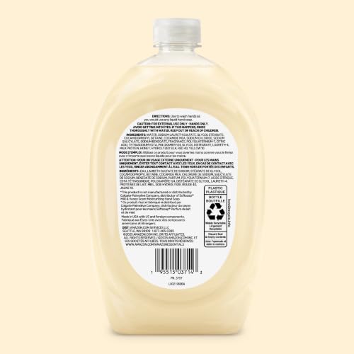 Amazon Basics Milk & Honey Liquid Hand Soap Refill, 50 Fl Oz, Triclosan-Free