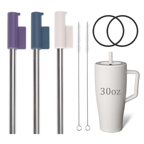 Jetstop Straw Kit for Brümate Era 30 oz - 3 Metal Straws, Silicone Connectors & Cleaning Brushes
