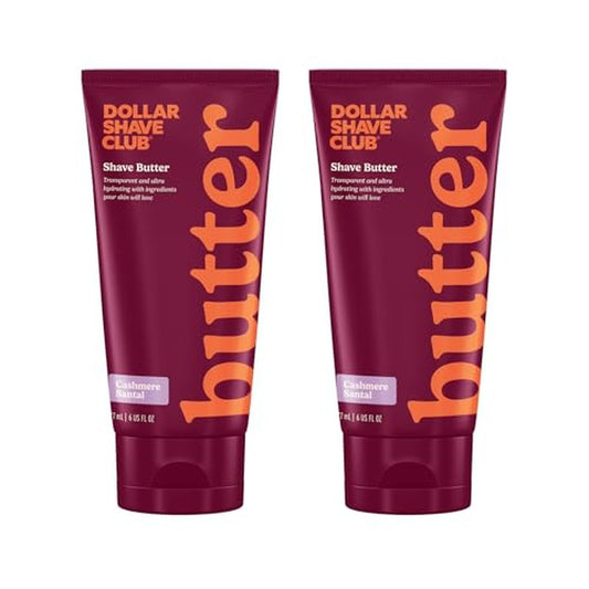 Dollar Shave Club For Women | 2 Pack Cashmere Santal Shave Butter (6 fl oz) | Translucent Shaving Cream for Sensitive Skin, Womens Shave Cream, Womens Shave Gel