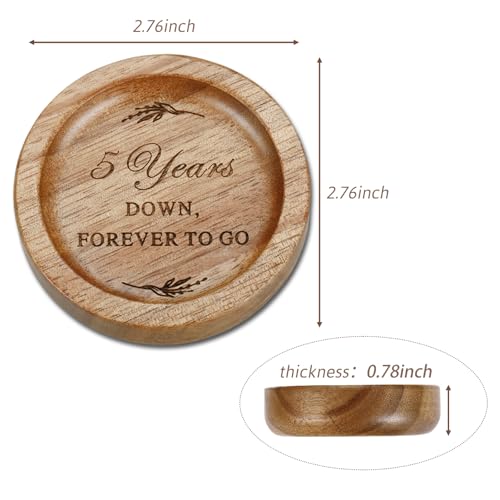 5th Anniversary Wooden Ring Dish - Elegant Keepsake Gift for Couples