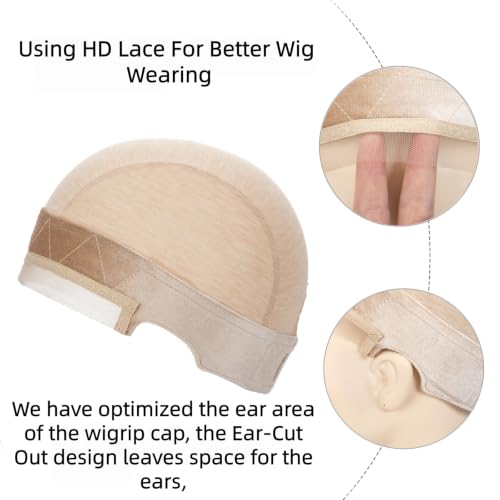 Nude Front Lace Wig Grip Cap - 2-in-1 Non-Slip Velvet Band