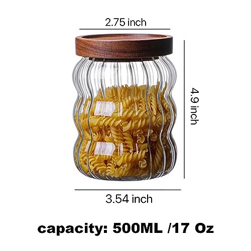 Airtight Glass Food Storage Container with Acacia Wood Lid - 1.5L