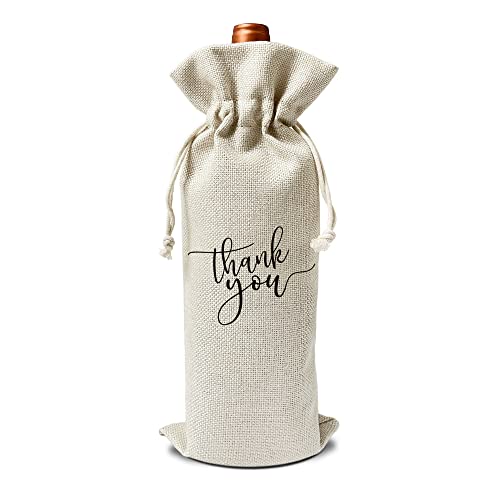 Reusable Burlap Wine Gift Bag with Drawstring - 5.5" x 13.5"