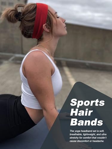 16 Pack Women's Sports Headbands Non-Slip Elastic Hair Bands for Workout & Daily Wear