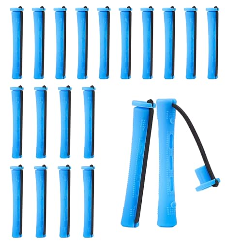 20 Pcs Blue Plastic Perm Rods for Hair Curling - 0.35 Inch