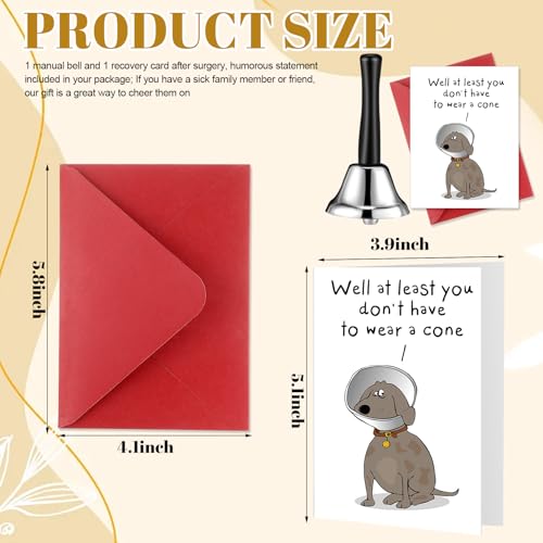 Funny Get Well Gift Set - Silver Hand Bell & Recovery Card