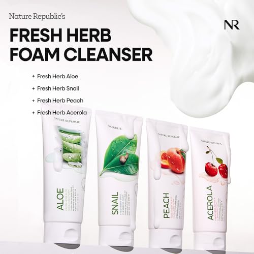 Nature Republic Fresh Herb Snail Cleansing Foam 170ml | Hydrating Makeup Remover