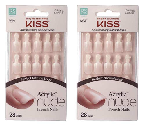 KISS Salon Acrylic Nude, 28 Count (Pack of 2)