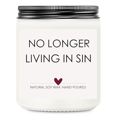 Lavender Scented Engagement Candle - 'No Longer Living in Sin' for Couples