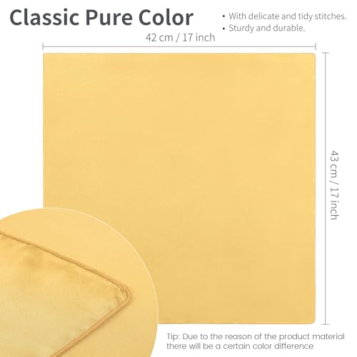 Aneco 16 Pack Gold Satin Napkins - 17x17 Inch for Weddings & Parties