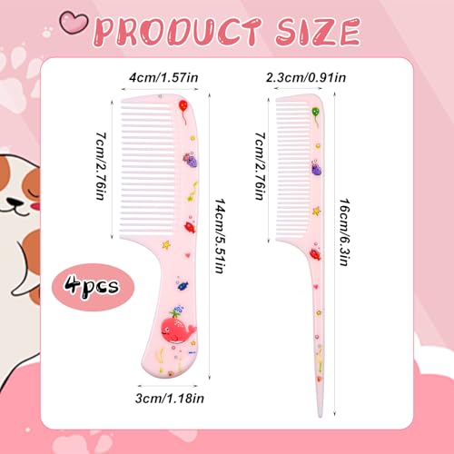 Giantree Baby Hair Comb Set - 4 Pcs Kids Hair Brush for Toddlers