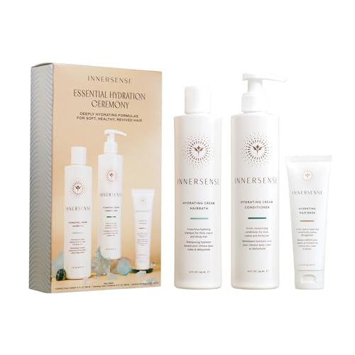 INNERSENSE - Essential Hydration Ceremony | Hydrating Cream Hairbath + Conditioner (10oz ea) + Hair Mask (2oz) | Revive + Replenish | For Women & Men, Non-Toxic, Cruelty-Free, Clean Haircare