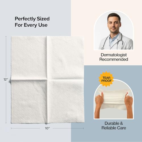 Lebogner 50 Pack Extra Large Soft Biodegradable Face Towels for Sensitive Skin