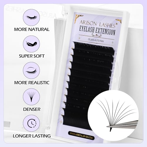 ARISON LASHES Easy Fan Volume Lashes 0.07 CC Curl 9-16mm Mixed Length Black