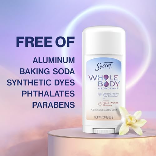 Secret Whole Body Deodorant Stick for Women Peach & Vanilla Blossom 2.4 oz